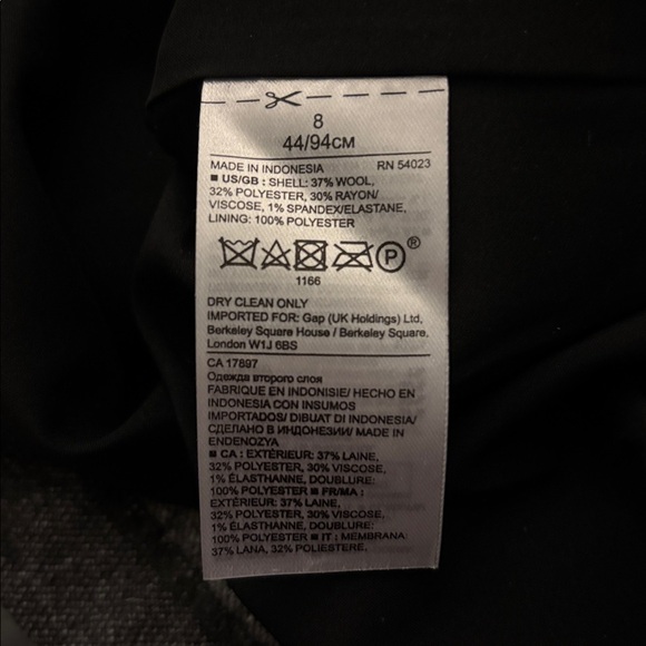 Banana Republic mixed wool, dark grey, fitted, floral shirt - Picture 4 of 4